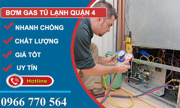 bơm gas tủ lạnh quận 4
