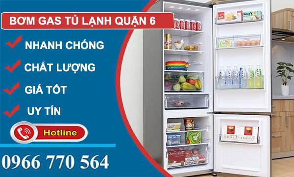 bơm gas tủ lạnh quận 6